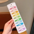 Set di 10 fermagli per capelli colorati in metallo macaron per ragazze su scheda - Set di 10 Mollette a Goccia d'Acqua Colorate
