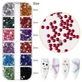 Set di strass per nail art in 12 colori con cristalli AB da 3mm in scatola trasparente - Set di 12 Colori Grandi Strass (12G-225)