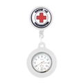 Orologio da infermiere luminoso con cinturino in silicone e stemma Covid-19 vaccinato - Bianco Croce Rossa-1