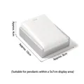 White faux leather jewelry pendant display stand with silver base and top groove - Double-Sided Large Pendant Stand (White & Silver)
