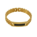 Bracciale da uomo in acciaio inossidabile placcato oro 18K con inserto in carbonio - Oro 18K / Oro