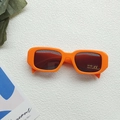 Kids vintage bright orange square sunglasses with UV400 protective dark lenses - Orange