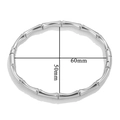 Sleek silver bamboo style stainless steel bangle with 60mm and 50mm inner dimensions - Bamboo Style / Steel