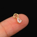 Golden pear-cut teardrop crystal charm pendant with a polished metal base finish - CC164 Teardrop / Gold