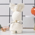 White knitted rabbit towel gift featuring a 'Just for you' ribbon and pearl detail - White Rabbit