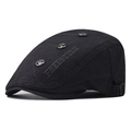 Detail of black cotton duckbill cap with FREESTYLE embroidery and three metal rivets - Adjustable / Gray