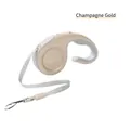 Correa retráctil automática para perro en oro champán con mango ergonómico y gancho de metal - 3.00m / Champán dorado