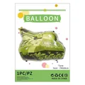 Army tank foil balloon with camouflage pattern for parties, 79x68cm single pack size - Tank