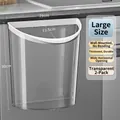 Set di 2 grandi pattumiere da cucina sospese trasparenti, dimensioni 29x13,5x30cm - Taglia Grande [Confezione da 2] / Trasparente