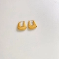 Minimalist U-shaped chunky earrings in polished golden stainless steel finish - Thick U-Shape Style (DEK1830) / Gold