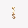 DIY 18K gold plated S-shaped initial pendant with pearls and spring clasp - Letter S