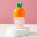Carrot-shaped desk organizer with transparent push pins on a minimalist display stand - Transparent Thumbtacks / 50 Pcs/Box