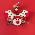 Sciarpa natalizia fatta a mano per animali domestici con viso a cartone su sfondo rosso - S (1-3kg) / Sciarpa Rossa Babbo Natale