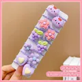 10-piece set of purple cartoon hair rings for kids featuring resin fruit and flower designs - Cartoon Purple Cat 10-Piece Set