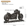 Perchero de pared retro de hierro negro con forma de moto y cuatro ganchos - Estilo Scooter Motocicleta / Bronce Antiguo/Negro Envejecido