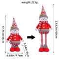 Standing telescopic Christmas snowman doll with adjustable legs from 45cm to 60cm height - Knit Hat Red Boot Snowman / Red Sweater