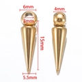 Pendentifs coniques en acier doré avec dimensions précises de 15 mm de long et 6 mm - Grand Anneau 6x15mm / Or