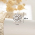 Elegante zilveren sneeuwvlok oorknopjes met witte zirkonia, maat 0,9cm x 0,9cm - Grote Sneeuwvlok (A973-1)