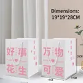 White gift bag with pink heart pattern and ribbons for Mother's Day and Valentine's Day - Good Things-Pink / 19x19x28cm