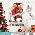 Acrylic 3D Christmas Santa Claus wall sticker with gloss finish and snowflake details - SJ016 Balancing Scooter / Small
