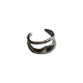 Minimalist silver dual-layer open metal earrings with sleek streamlined design - Silver Double-Layer Open Earring