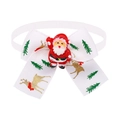 Christmas bow tie for pets with Santa Claus ornament and gold reindeer patterns - White Santa Claus Style(BT351-9)