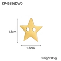 Dettaglio di un bottone a stella in acciaio dorato da 1,3 cm con dimensioni e peso - KP45896DW0-Bottone Stella a Doppio Foro