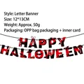 Halloween blood-spattered letter banner with scary tools and bat design, 12x13cm size - Bloody Halloween Letter Banner