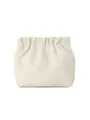 Close-up of cream corduroy storage pouch showing soft ribbed texture and elastic top - 13*5*12cm / Cream