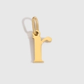 Polished gold finish letter r lowercase alphabet charm pendant for jewelry making - Lowercase r - 14K Gold