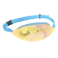 Outdoor mesh beach waist bag for kids with yellow mesh and blue adjustable strap - Yellow with Blue Strap Beach Waist Bag 17x35cm