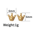 Orecchini a perno minimalisti a corona dorata in acciaio con dettagli di misura 6mm - Corona