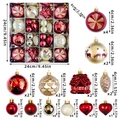 40-piece Christmas tree ornament set with red, gold, and white painted plastic baubles - New MJXK-18 Royal Red And Champagne Gold