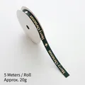 Dark green 1cm Christmas ribbon with gold Merry Christmas print and pinecone patterns - Green Letter / 1cm Wide-5m/Roll
