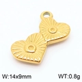 Colgante de doble corazón en acero inoxidable dorado, medida 14x9mm, peso 0,8g, joya - Dorado