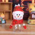 Barattolo di caramelle pupazzo di neve con cappello rosso e sciarpa in maglia decor - Pupazzo di neve