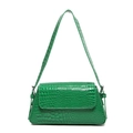 Elegante borsa da donna verde con motivo a coccodrillo e tracolla alla moda - Verde