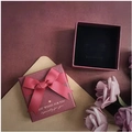 Elegant wine red square gift box with bow and gold 'Best Wishes' text for brooches - Red Gift Box / Approx 7.5cm
