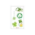 Waterproof St. Patrick's Day tattoo sticker with shamrocks and green hat motifs - WS-121