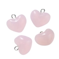 Macro detail of four translucent pink heart pendants with silver metal rings for DIY jewelry - Acrylic Light Pink (10pcs/pack)