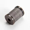 Grey 0.4mm round waxed thread spool for leather sewing on a brown plastic bobbin - 0.4mm/110m / #42 Light Grey
