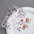 Adesivi per unghie 3D in rilievo con graziosi motivi a zampa di gatto rosa e nero - T155-Artigli di Gatto-MO-226