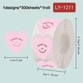 Pink heart smiley face thank you stickers roll for gift sealing and DIY scrapbooking - Pink Thank You Smile