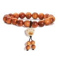 Natural black pearwood bead bracelet featuring a cute cat paw pendant charm - Cypress + Cat Paw