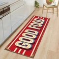 Tapis de cuisine rouge avec lettrage rétro Good Food sur plancher en bois - 40*60cm / Style 1-GOOD FOOD-Rouge