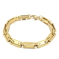 Bracciale geometrico minimalista a catena con maglie rettangolari in finitura dorata - Stile Rettangolare Cavo Oro (KB160629-Z)