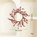 Artificial red berry wreath with snow frost finish, 48cm diameter for Christmas decor - Pomegranate Berry Wreath