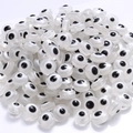 Bulk resin evil eye beads in black and white finish for DIY jewelry making - Clear White