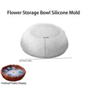Molde de silicona con patrón de flores de 13,7 cm para cuencos de resina y yeso DIY - Molde para cuenco de almacenamiento de flores