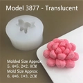 Detail view of 3D cactus silicone mold and pink succulent candle product size comparison - Model 3877 / Translucent